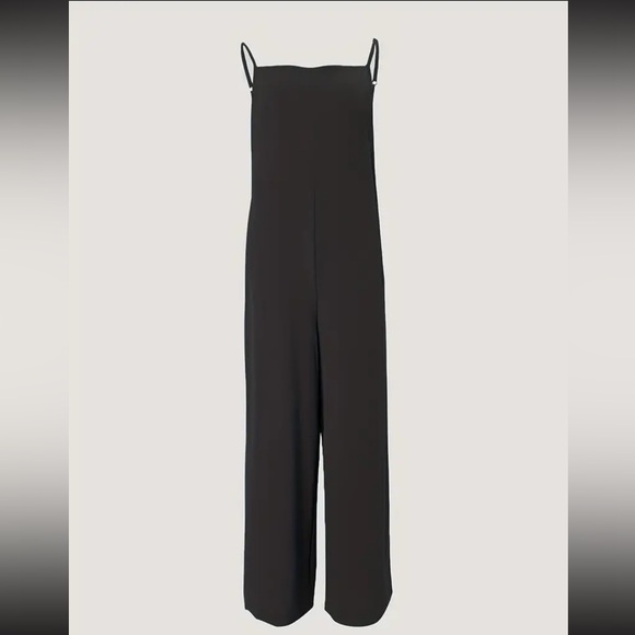 Black wide leg jumpsuit overalls romper - NWT - Picture 5 of 6